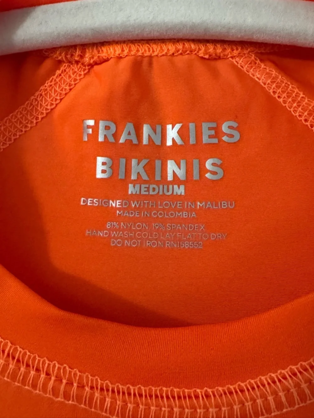 Frankies Bikinis | Orange Rash Guard Swim Set | Surf Tee + High Cut Bottoms S/M